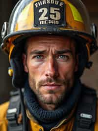 man as a Firefighter. highly detailed