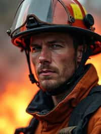 man as a Firefighter. highly detailed