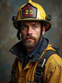 man as a Firefighter. highly detailed