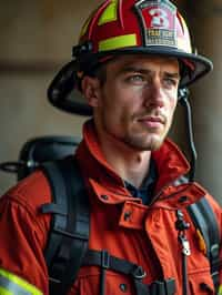 man as a Firefighter. highly detailed