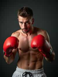 man as a Boxer wearing Boxing Gloves