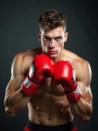 man as a Boxer wearing Boxing Gloves