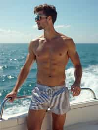 man swim shorts  on a Luxury Yacht boat