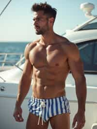 man swim shorts  on a Luxury Yacht boat