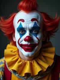 man as a Clown with Clown Makeup