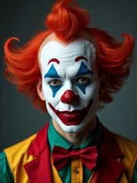 man as a Clown with Clown Makeup