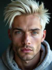 man with platinum blonde hair dyed