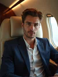 man seated in a Private Jet