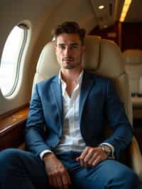 man seated in a Private Jet