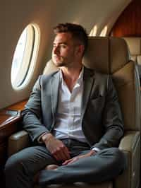 man seated in a Private Jet