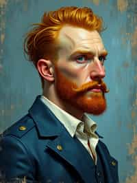 man in style of Van Gogh, elegant, intricate, digital painting, artstation, concept art, smooth, sharp focus, illustration, art by van gogh