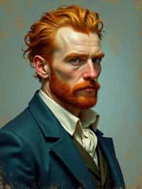 man in style of Van Gogh, elegant, intricate, digital painting, artstation, concept art, smooth, sharp focus, illustration, art by van gogh