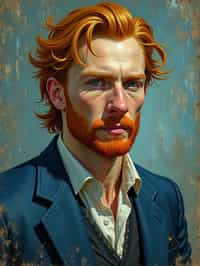 man in style of Van Gogh, elegant, intricate, digital painting, artstation, concept art, smooth, sharp focus, illustration, art by van gogh