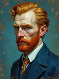 man in style of Van Gogh, elegant, intricate, digital painting, artstation, concept art, smooth, sharp focus, illustration, art by van gogh