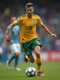 man as Football Player in the FIFA World Cup playing in a Football Match