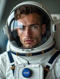 man as NASA Astronaut in space suit