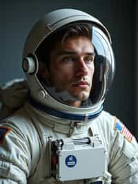 man as NASA Astronaut in space suit