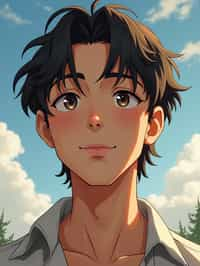 man as concept art of a Ghibli anime illustration | | anime anime anime anime anime anime, cute - fine - face, pretty face, realistic shaded perfect face, fine details in the style of Ghibli Studios. by stanley artgerm lau, wlop, rossdraws, james jean, andrei riabovitchev, marc simonetti, and sakimichan, trending on artstation