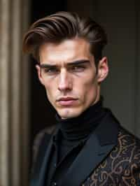 face of man fashion man in fashion show clothes, official balmain editorial