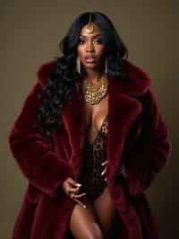 beautiful woman as a mobster, mafia, mafia outfit, faux fur coats, chunky gold jewelry, mafia aesthetic, flashy, glamorous, luxury, loud, Goodfellas, The Sopranos, Mob Wives, opulence, confidence