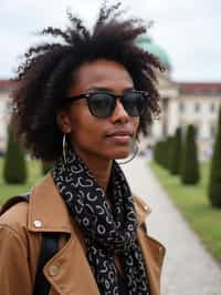 woman as digital nomad in Vienna with the Schönbrunn Palace in the background