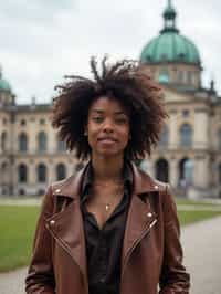 woman as digital nomad in Vienna with the Schönbrunn Palace in the background