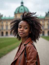 woman as digital nomad in Vienna with the Schönbrunn Palace in the background