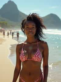 woman as digital nomad in Rio de Janeiro at Ipanema Beach