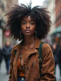 woman as digital nomad in London in Soho background