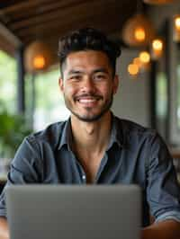 man as digital nomad in Chiang Mai in front of coworking