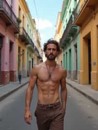 man as digital nomad in Havana with the colorful old town in the background