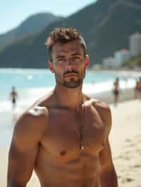 man as digital nomad in Rio de Janeiro at Ipanema Beach