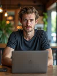 man as digital nomad in Chiang Mai in front of coworking