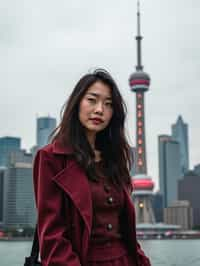 woman as digital nomad in Toronto with the CN Tower in the background