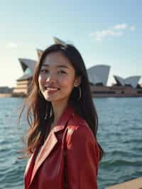 woman as digital nomad in Sydney with the Sydney Opera House in the background