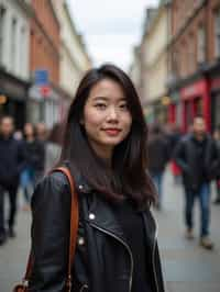 woman as digital nomad in London in Soho background