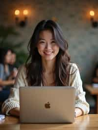 woman as digital nomad in Chiang Mai in front of coworking