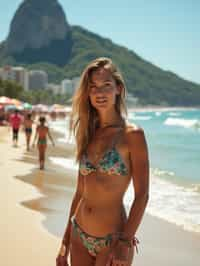 woman as digital nomad in Rio de Janeiro at Ipanema Beach