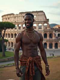 man as digital nomad in Rome with the Colosseum in the background