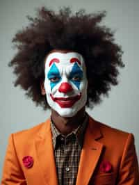 man as Clown with Clown Makeup, blank background