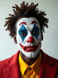 man as Clown with Clown Makeup, blank background