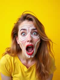 the image is a vibrant and colorful thumbnail, typically used for a youtube video. it features the exaggerated face of one woman expressing shock and humor, emphasizing the crazy theme of the video. their face is outlined with a white stroke to make it stand out against the yellow background. this type of design is commonly used to attract viewers on social media platforms by promising entertaining and possibly awkward content.