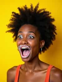 the image is a vibrant and colorful thumbnail, typically used for a youtube video. it features the exaggerated face of one woman expressing shock and humor, emphasizing the crazy theme of the video. their face is outlined with a white stroke to make it stand out against the yellow background. this type of design is commonly used to attract viewers on social media platforms by promising entertaining and possibly awkward content.