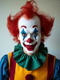 man as Clown with Clown Makeup, blank background