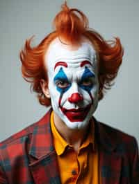 man as Clown with Clown Makeup, blank background