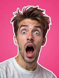 the image is a vibrant and colorful thumbnail, typically used for a youtube video. it features the exaggerated face of one man expressing shock and humor, emphasizing the crazy theme of the video. their face is outlined with a white stroke to make it stand out against the pink background. this type of design is commonly used to attract viewers on social media platforms by promising entertaining and possibly awkward content.