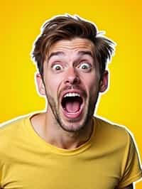 the image is a vibrant and colorful thumbnail, typically used for a youtube video. it features the exaggerated face of one man expressing shock and humor, emphasizing the crazy theme of the video. their face is outlined with a white stroke to make it stand out against the yellow background. this type of design is commonly used to attract viewers on social media platforms by promising entertaining and possibly awkward content.