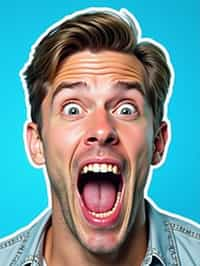 the image is a vibrant and colorful thumbnail, typically used for a youtube video. it features the exaggerated face of one man expressing shock and humor, emphasizing the crazy theme of the video. their face is outlined with a white stroke to make it stand out against the blue background. this type of design is commonly used to attract viewers on social media platforms by promising entertaining and possibly awkward content.