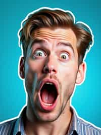 the image is a vibrant and colorful thumbnail, typically used for a youtube video. it features the exaggerated face of one man expressing shock and humor, emphasizing the crazy theme of the video. their face is outlined with a white stroke to make it stand out against the blue background. this type of design is commonly used to attract viewers on social media platforms by promising entertaining and possibly awkward content.