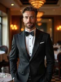 a man wearing  luxurious suit in luxury restaurant, instagram photo, instagram,  fit body